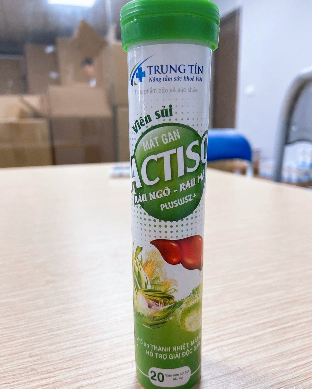 Viên Sủi mát gan Actiso Râu Ngô Rau má Pluswsz+ | iCheck.vn