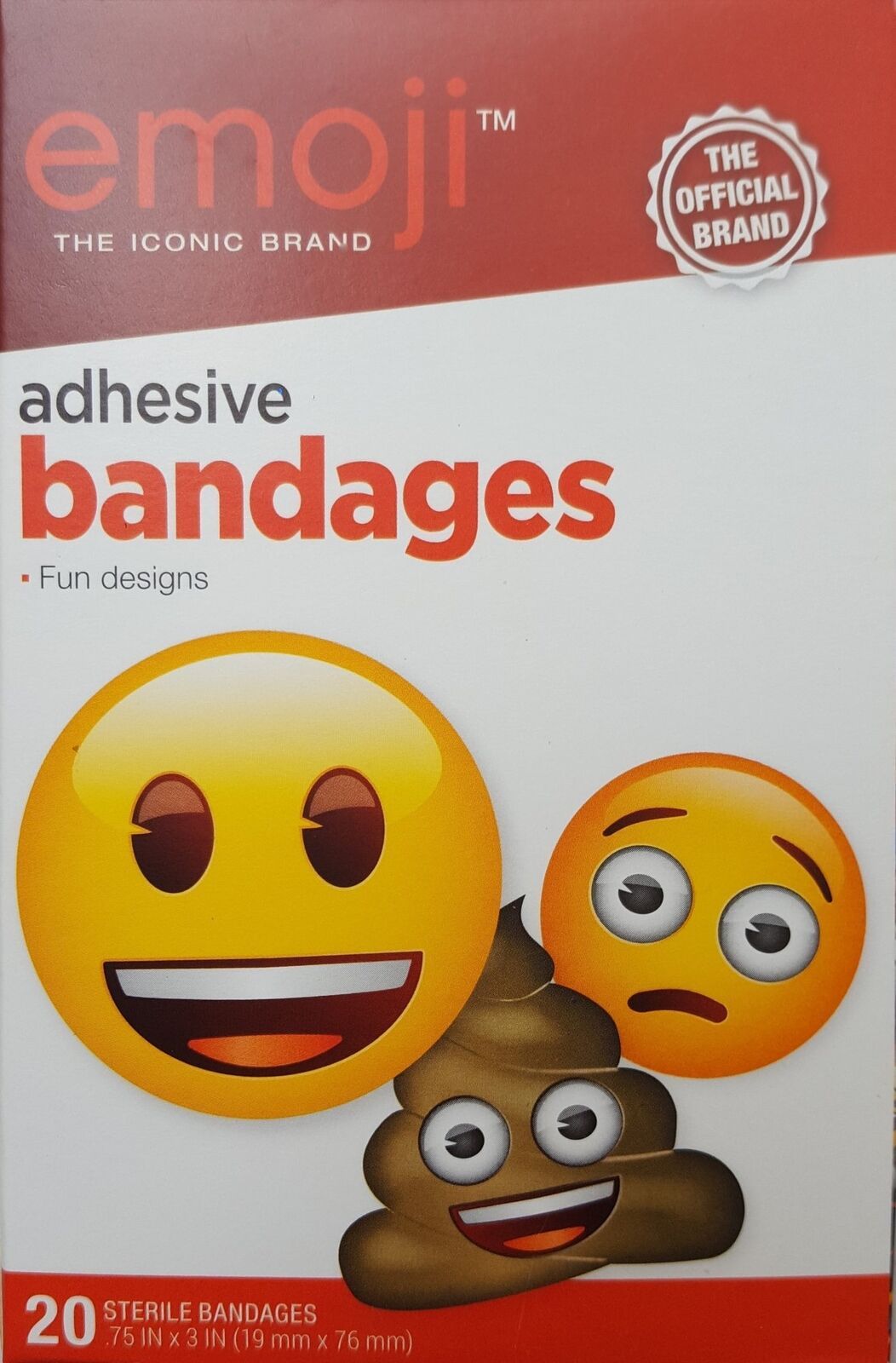 Emoji TM adhesive sterile bandages, 20ctrl