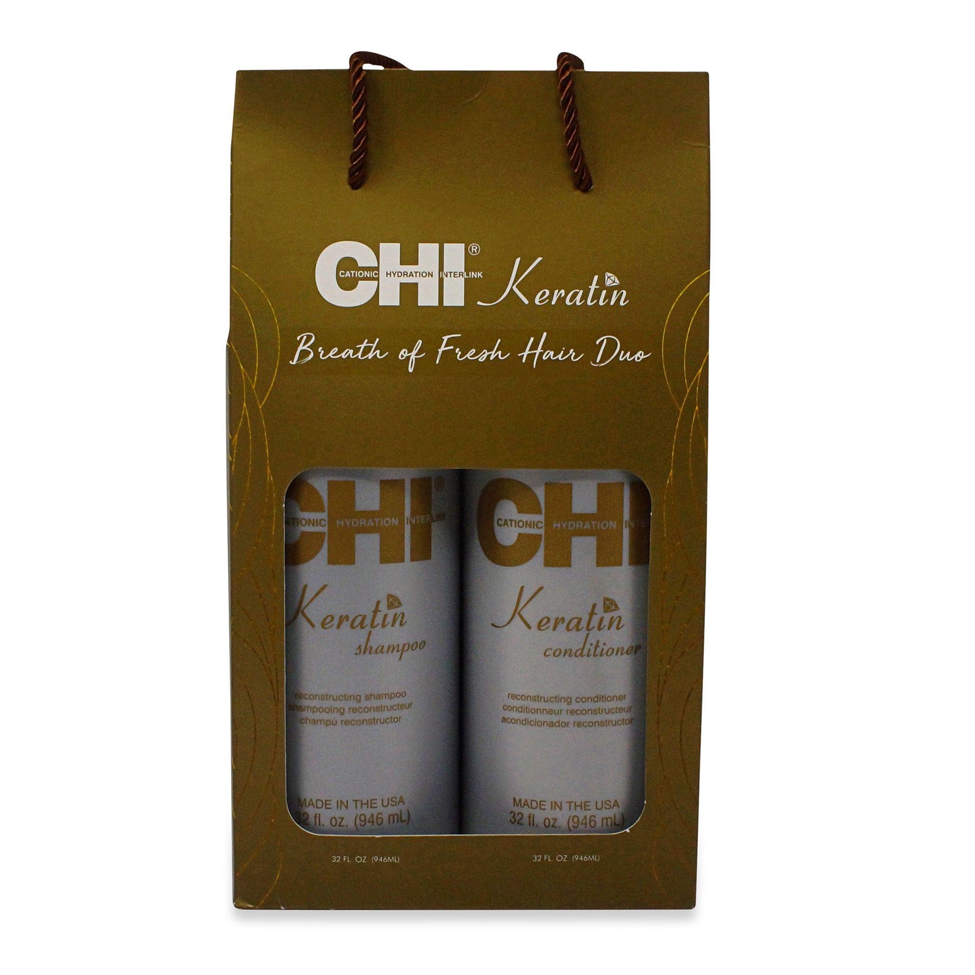 CHI KERATIN SHAMPOO & CONDITIONER litre DUO