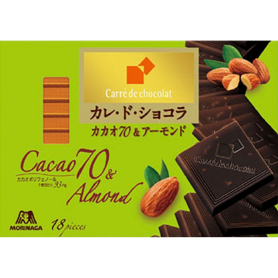 Morinaga Carre de Chocolat [Cacao 70 & Almonds] 18 pieces | iCheck.vn