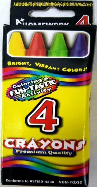 Crayons - 4 Pack, Assorted Colors