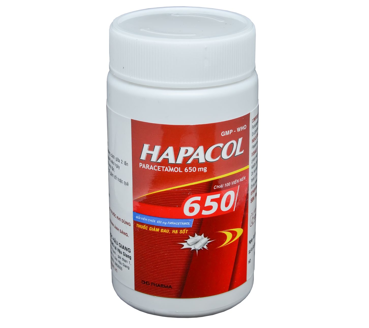 Hapacol 650 chai 100 viên-duoc-ban-tai-Nhà Thuốc Mỹ Duyên