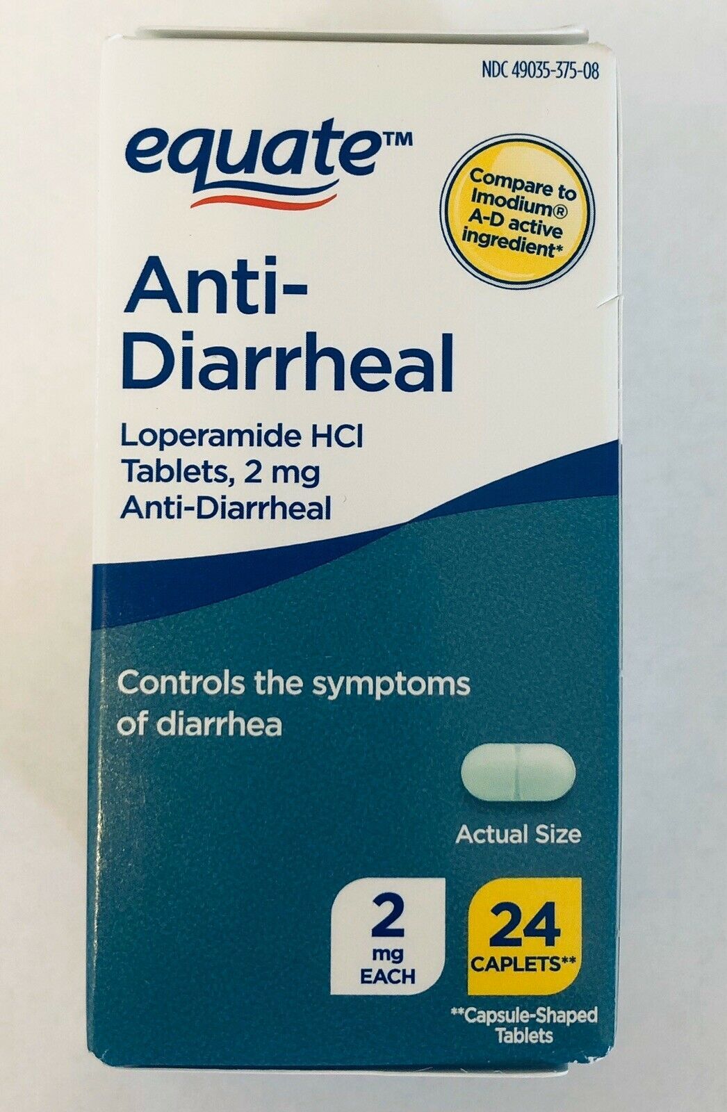 EQUATE Antidiarrheal Caplets 2 MG 24 Ct